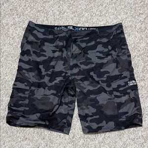 Salt Life Black & Gray Camo SLX-QD Cargo Shorts